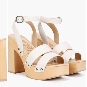 Sam Edelman Rosalind Platform Block Heel Sandal size 7, color:Modern Ivory